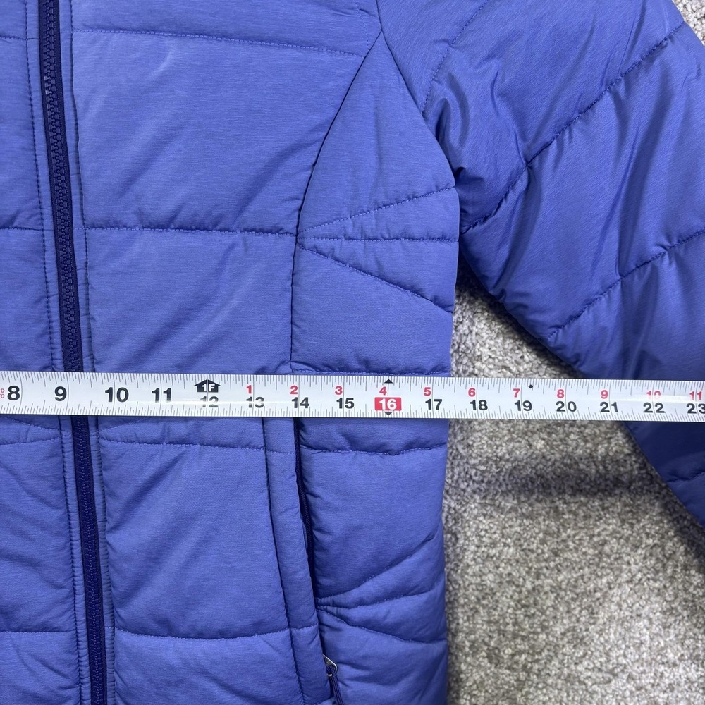 The North Face Jacket Womens Medium Blue Hooded Quilted Puffer Full Zip Warm - Picture 4 of 10